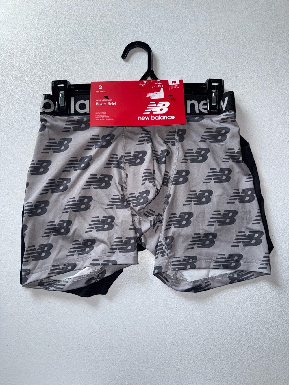 New Balance Men’s Performance Boxer Briefs 2 Pack NWT Logo Print Size M 32”-34” - Picture 6 of 7